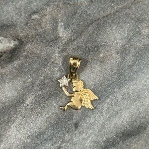 14k angel pendant